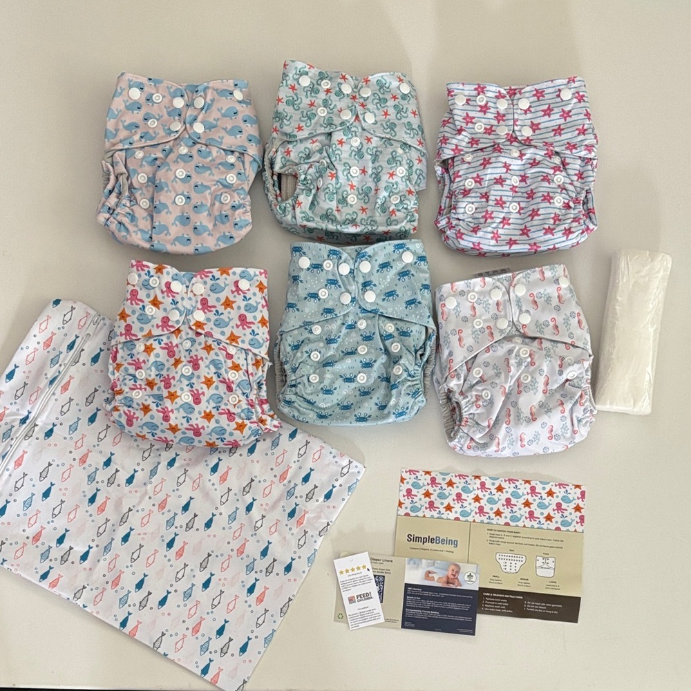 SimpleBeing Baby Diaper Set - S, M, L - Adjustable